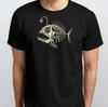 Bone Fish Weird Skeleton Graphic Print T-SHIRT S M L XL XXL 3 4 XL Black White