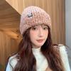 Women's Winter Warm Curly Knitted Hat Korean Style Windproof Ear Protection Face Small Melon Fur Hat
