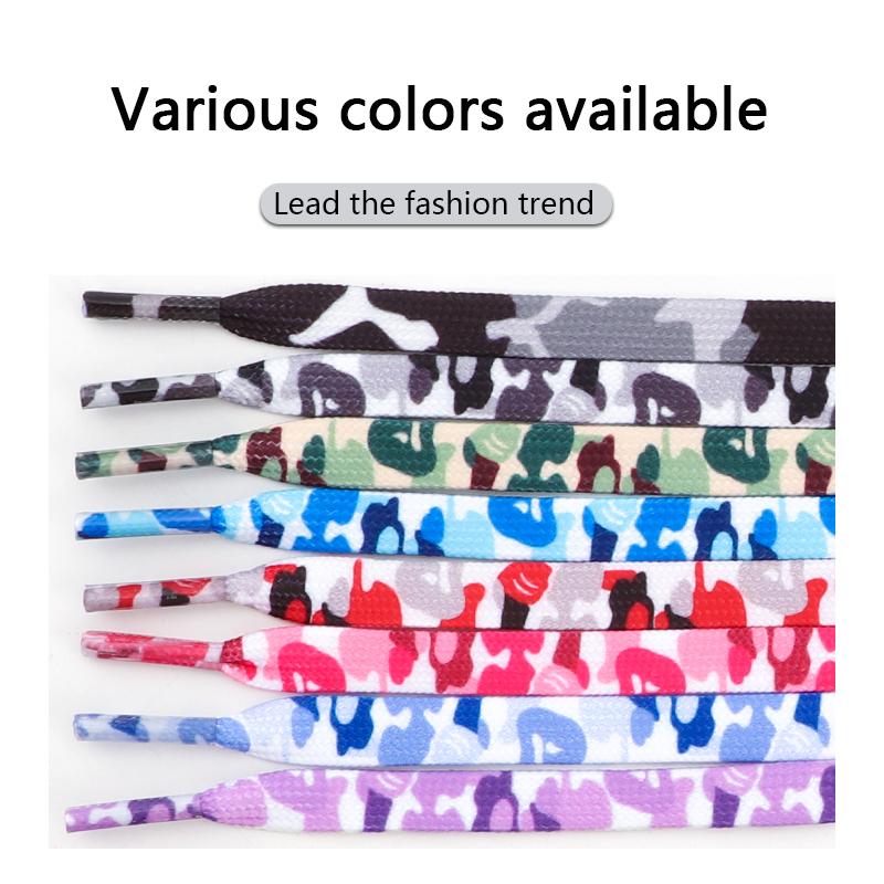 Trend Creative Shoelace Cloud Camouflage Shoelaces for Sneakers Width 0.8CM 120/140/160CM Flat Shoe Laces for AJ1&AF1 Woman Man