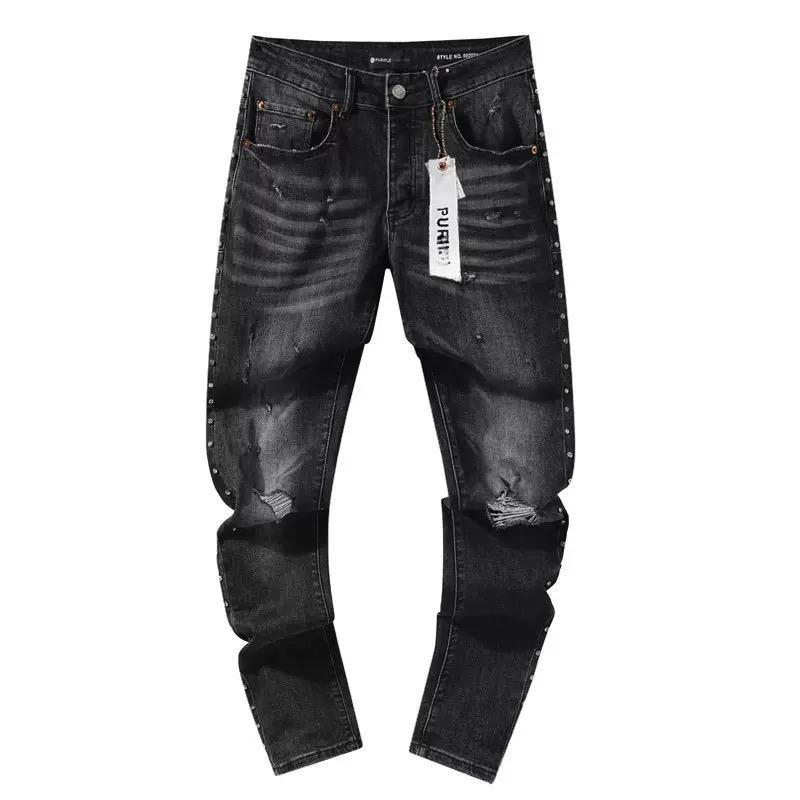 BeatStreet New Jeans Men Fashion Trend Retro Wash Graffiti Print Repair Low Rise Stretch Skinny Button Pleated Ripped Jeans Pants