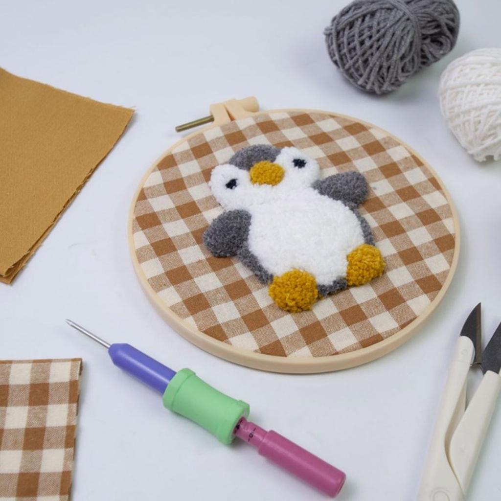 Punching Needle Embroidery Set with Threader Adjustable Embroidery Pen 2.2mm Needle Head for Embroidery Stitching Craft