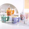 Creative Cartoon Animal Straw Cup Personality Niche Mug High Looking Ceramic Cup Gift Souvenir Coffee Cup