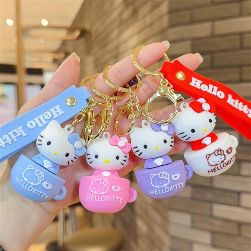 Милый Мультяшный Брелок Hello Kitty Брелок-Чашка Брелок для Ключей Автомобиля Женский Девочка Школьная Сумка Сумка на Плечо Ребенок Кавайный Подарок Фестивальные подарки