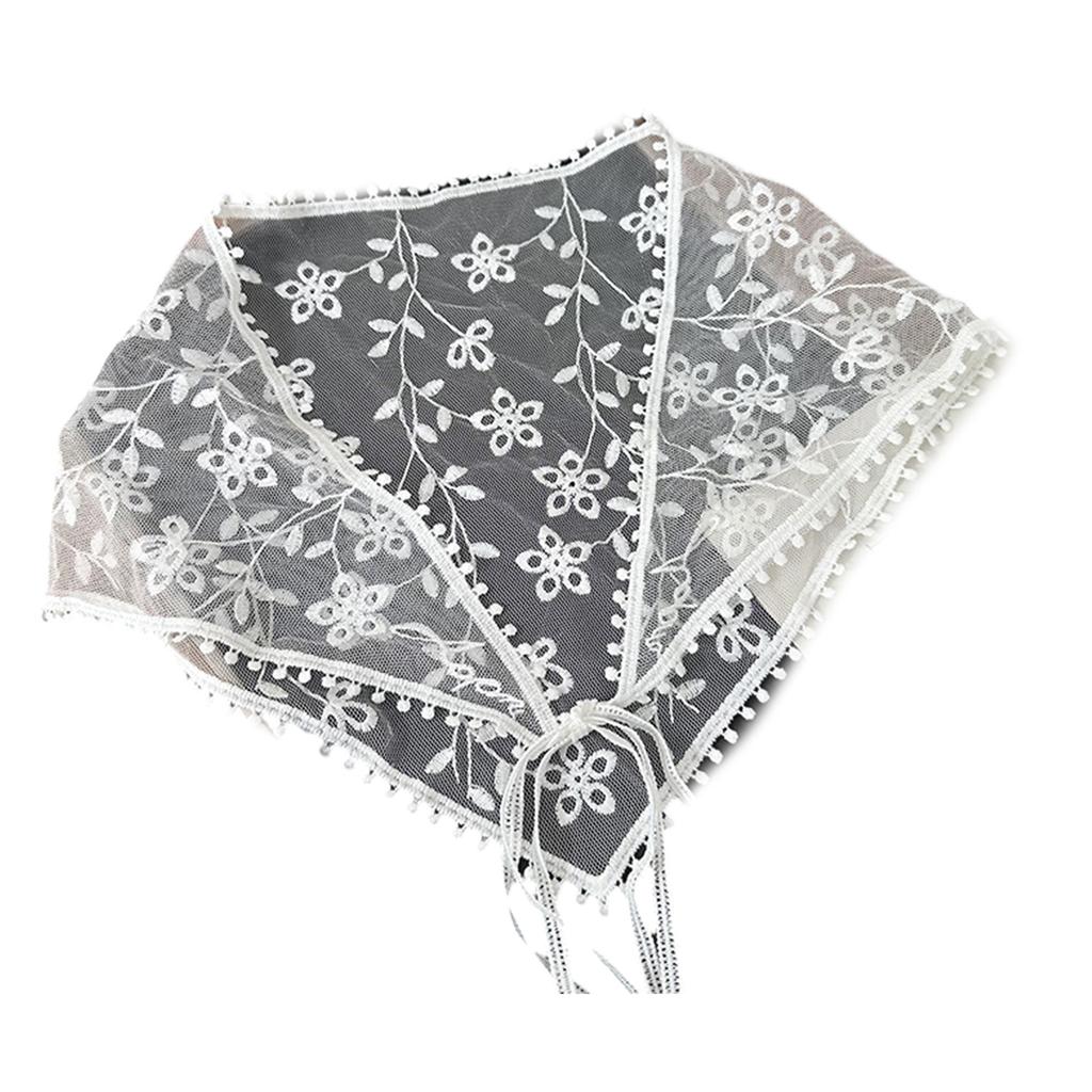 Country Styles Lace Triangle Wrap Embroidered Headscarf Bandanas for Photo Props and Home Decors Fashion Enthusiasts
