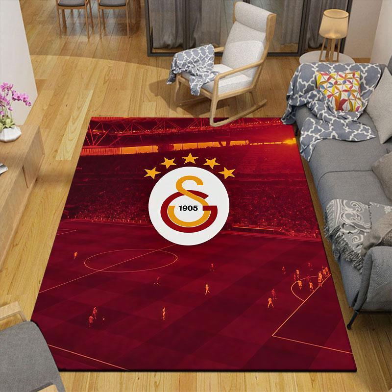 Ковер с принтом из фланели Galatasaray SK, Декор для дивана в гостиной и спальне, Нескользящий игровой фланелевый коврик для игровой комнаты
