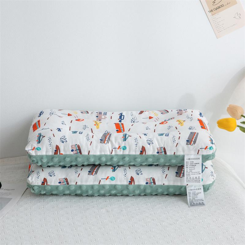 Children Infants Double-sided Cartoon Pure Cotton Doudou Velvet Sleep Pillow Washable Cervical Vertebra Protect Kids Pillow