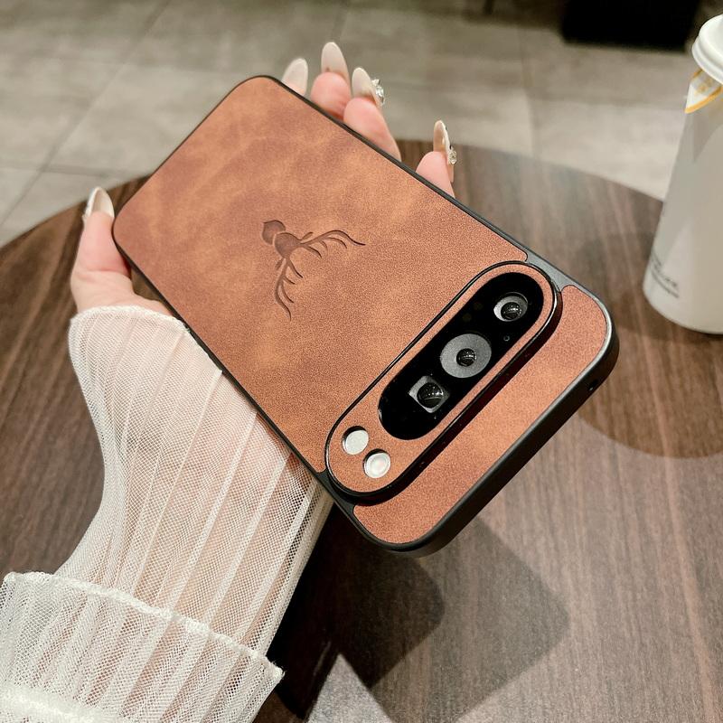 Матовый кожаный чехол с рисунком оленя для Google Pixel 9 Pro XL 8A 8 Pro 7A 7, однотонный мягкий ударопрочный тонкий чехол для телефона из ТПУ