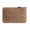Coach 19 Классическая застежка-молния для пресбиопии, клатч из искусственной кожи, маленький размер, женский, карамельный цвет