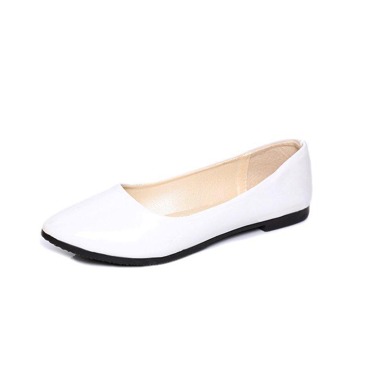 Shallow Single Shoes Pu Patent Leather Flats Spring Casual Round Tow Candy Color Ballet Sansals