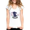 Веганские летние женские футболки с изображением животных из мультфильмов, больших петухов и свиней, забавные буквы с надписью «Мода»