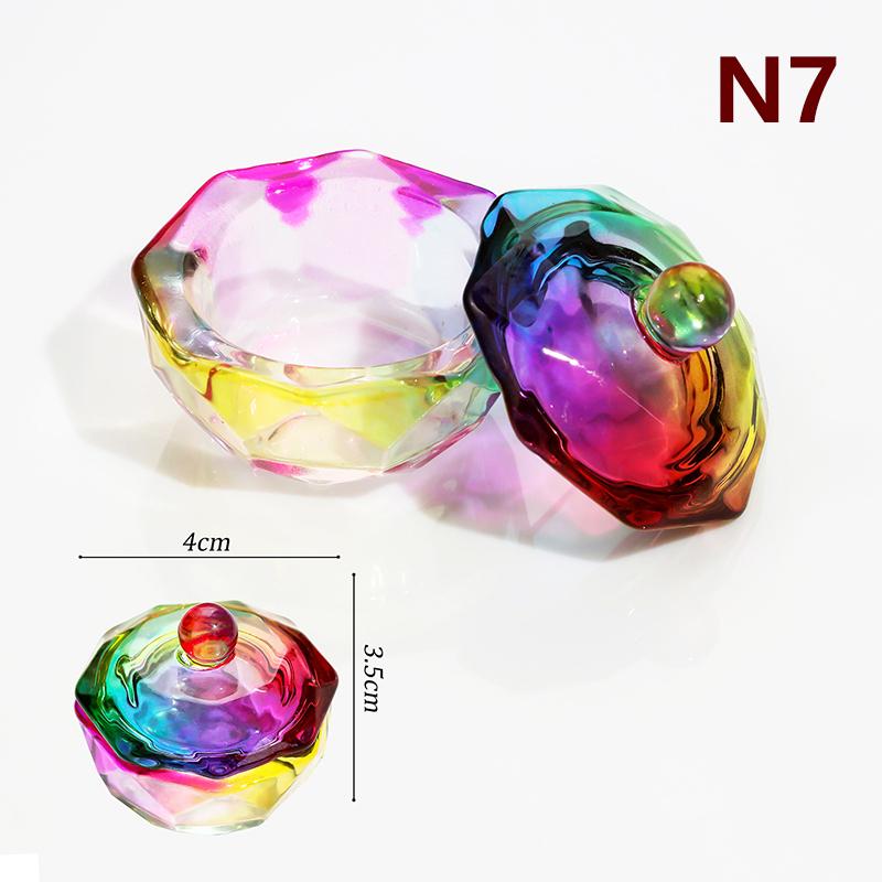 Aurora Colorful Nail Art Стеклянная щетка для чистки стеклянного стакана для пудры, ручка для мытья посуды, чаша с крышкой, держатель для маникюра, салонный инструмент
