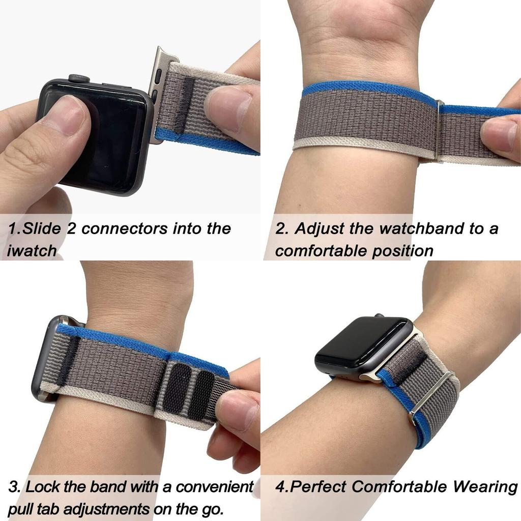 Нейлоновый ремешок Trail для Apple Watch Ultra/2 49 мм 45 мм 41 мм 44 мм 40 мм женский мужской регулируемый спортивный ремешок iWatch Series 9 8 7 SE 6 5 4 3 Аксессуары