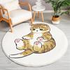 Cartoon Cat Circular Carpet Living Room Sofa Tea Table Floor Mat Study Computer Chair Mat Bedroom Bedside Carpet