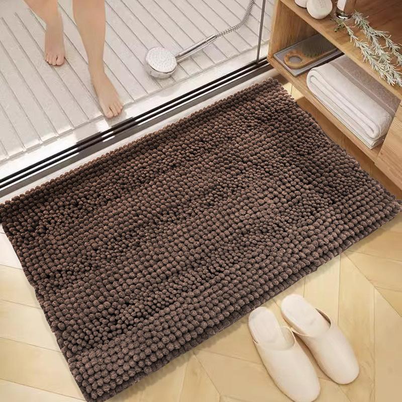 Solid Color Bathroom Absorbent Chenille Floor Mat Bathroom Door Mat Bathroom Non-slip Mat Toilet Door Blanket