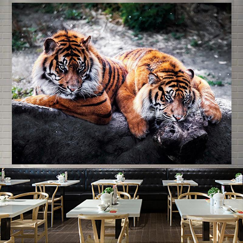 Скандинавский американский лесной тигр, большой гобелен, настенный гобелен с геометрическим рисунком, гобелен в стиле хиппи, домашний декор, эстетическое украшение