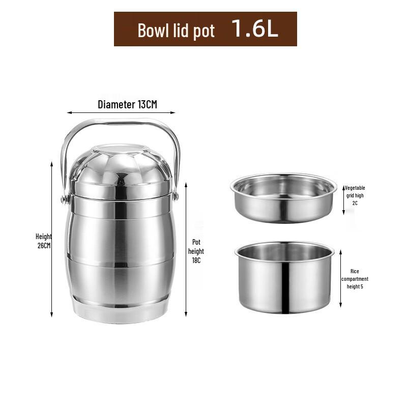 Handun 1.6L Stainless Steel Insulated Lunch Box Set