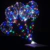 With Sticks LED Light Decorations Supplies Bubble Balloons Kid Toys Light Balloon Bobo Ballons