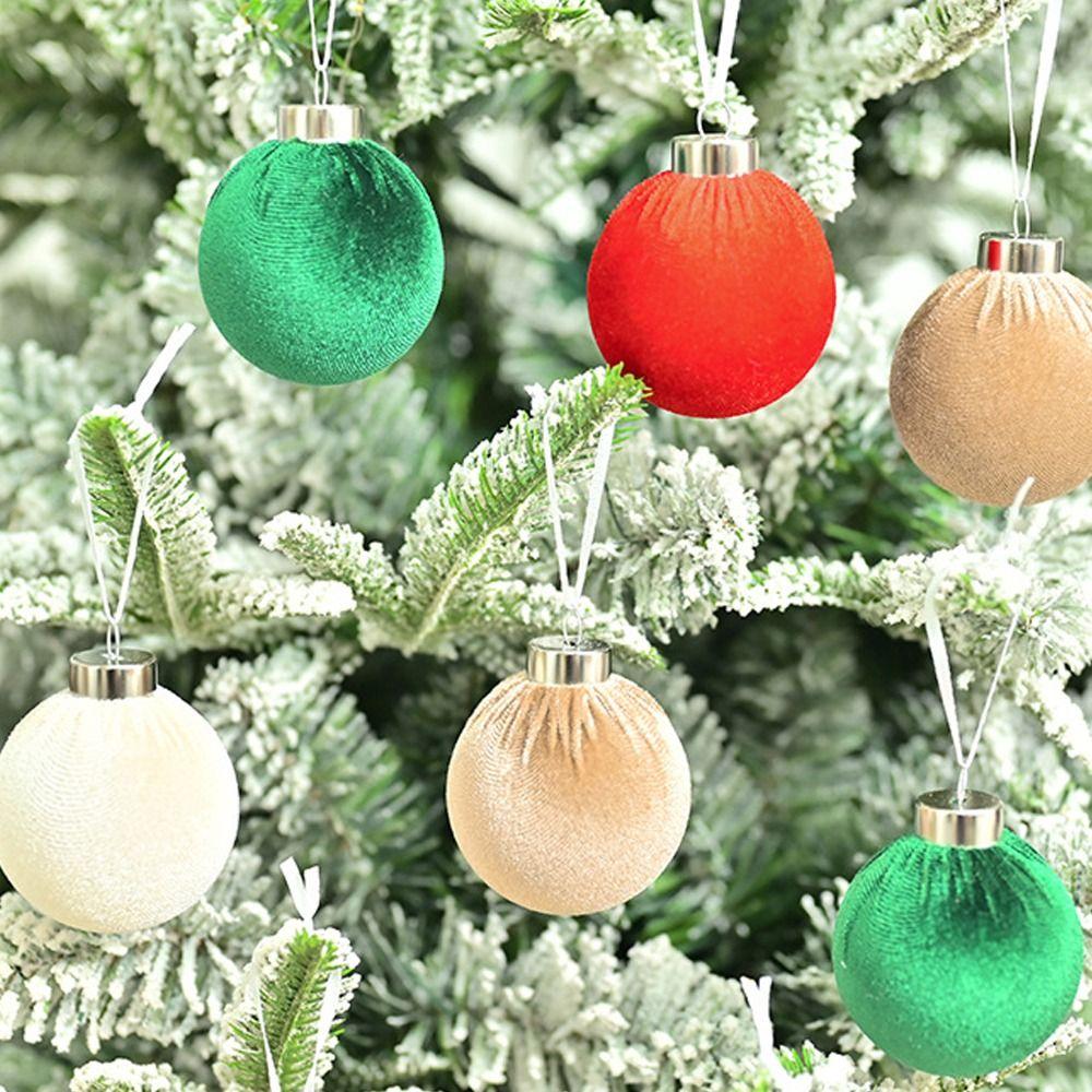 15 шт. флокированный бархатный рождественский шар-подвеска небьющиеся елочные украшения праздничный фестиваль декор