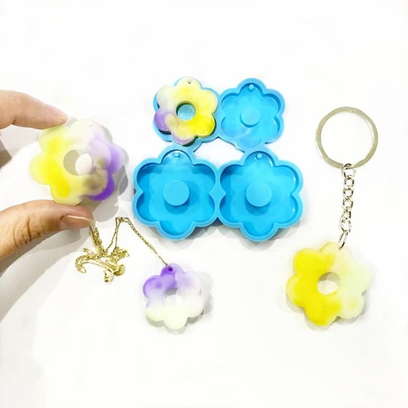 Jewelry Casting Molds,Silicone Pendant Resin Molds Flower Epoxy Resin Casting Mold for Earrings Necklace Keychain Making