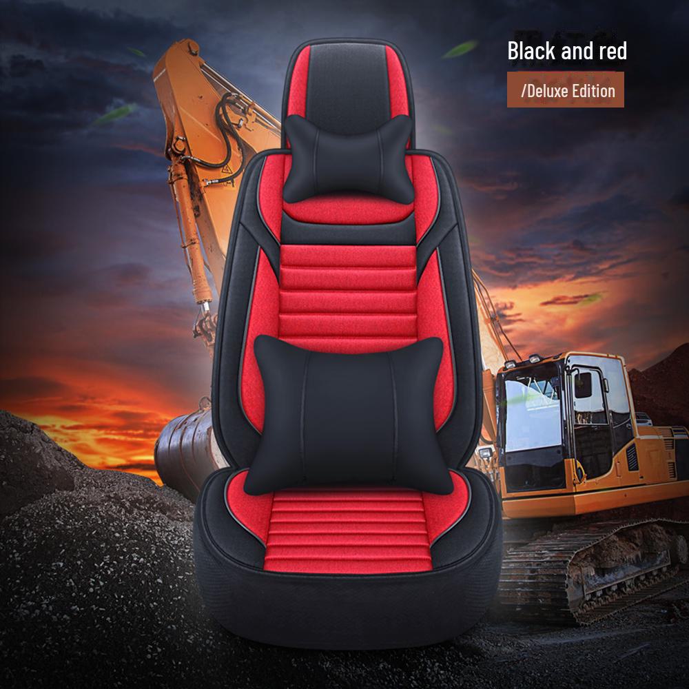 Подушка для сиденья экскаватора - дышащий льняной чехол для одного сиденья, универсальная посадка, подходит для всех сезонов.