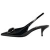 Pu Elegant Open-Back Stiletto Heels 6Cm Women Heels Black 12222510800