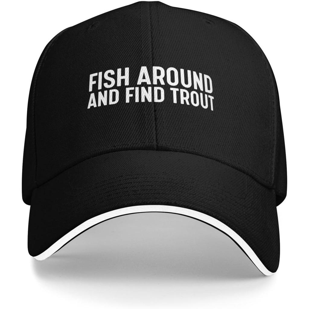 Fish Around And Find Trout Baseball Cap Polyester Casual Sun Protection Adjustable Hat