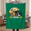 Green Bay Packers Soft Warm Flannel Blankets Comfortable Blanket for Home Decoration Gifting
