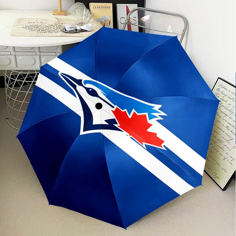Blue Jays Logo Umbrella Folding umbrella, automatic umbrella 8-Frame for Travel, camping Use Gift for Halloween Christmas