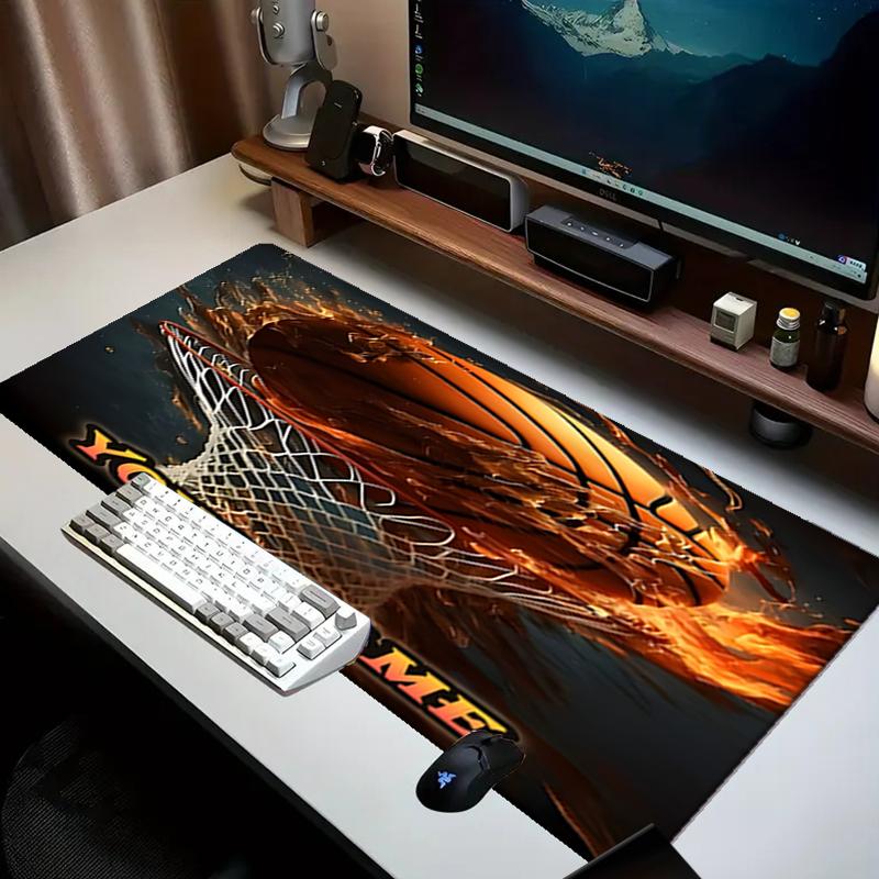 1PC Custom Name Basketball Fire Hoop Artwork Mouse pad, keyboard and mouse desk pad, for computer notebook Birthday Gift For Any Room Or Office