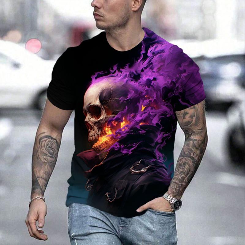 Summer Multi-color Animal 3D Printed Loose Casual Men's Round Neck Short Sleeved T-Shirts Men’s