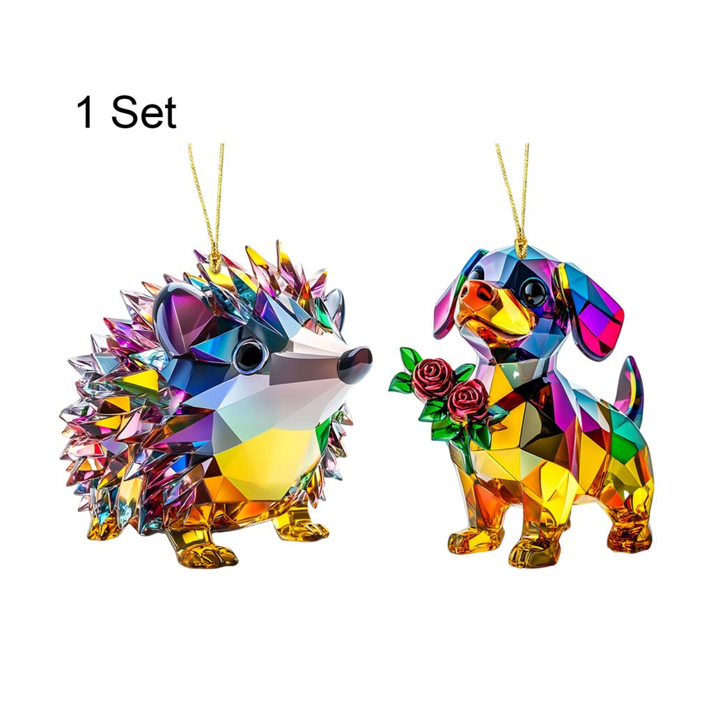 Yousheng 1/2 шт. Автомобильные подвески со шнурком, легко подвешиваются, цветные кристальные украшения, сверкающие акриловые украшения, подвески в виде ежика