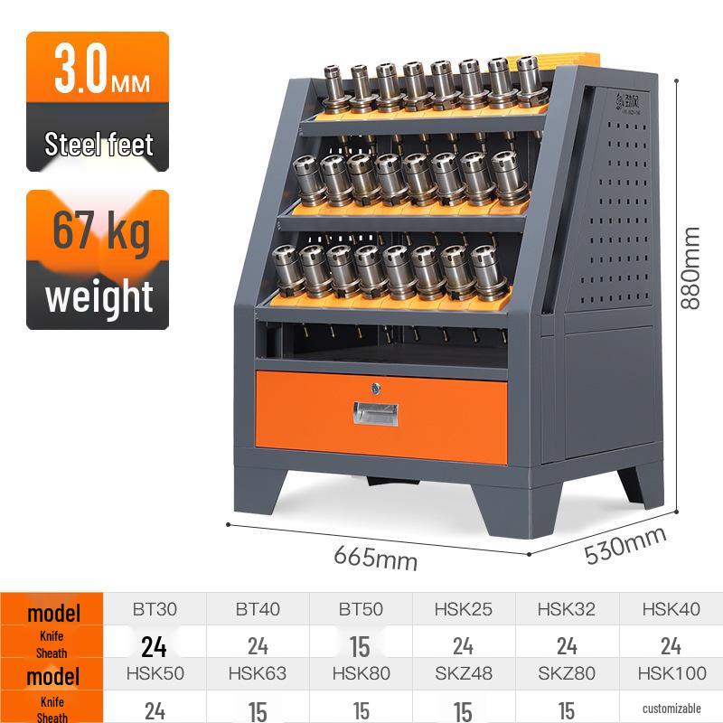 CNC Tool Management Rack with BT40/BT50 Spindle and HSK Tool Holders