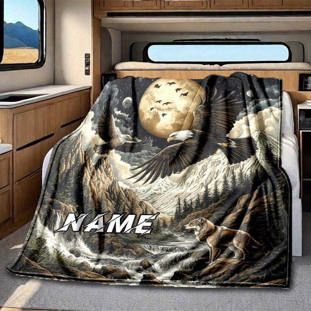 Wildlife Adventure Customize Your Name Rv Blanket Comfortable Soft Lightweight For All Seasons Perfect For Travel Camping Picnics Sofas Rvs Beds