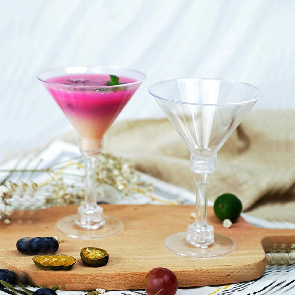 20 Pcs Unbreakable Disposable Wine Glass Clear Goblet Plastic Margarita Glasses  Champagne