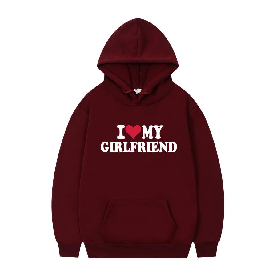 I Love My Boyfriend Printing Popula Women Hoodies Sweatshirt Gothic Winter Pullover Fashion Long Sleeve Men/Women Hoodydy
