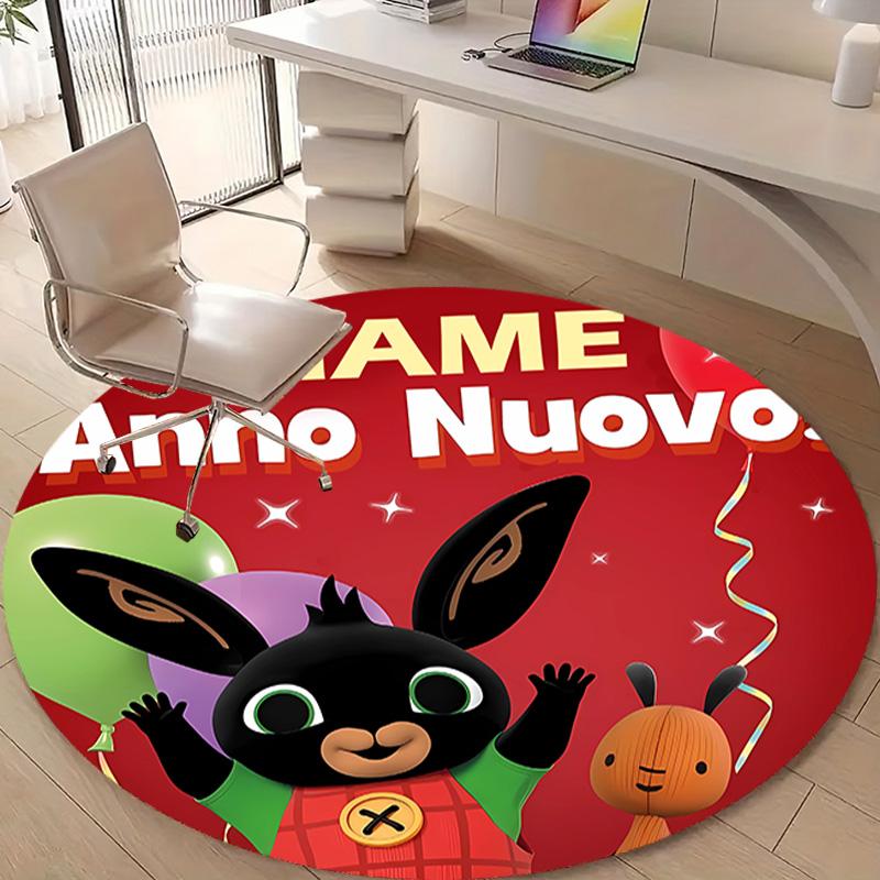 Personalized B-Bing Bunny Round Chair Office Rug - Perfect for Mat, Office Chair & More - Ideal Gift for Birthdays and Holidays
