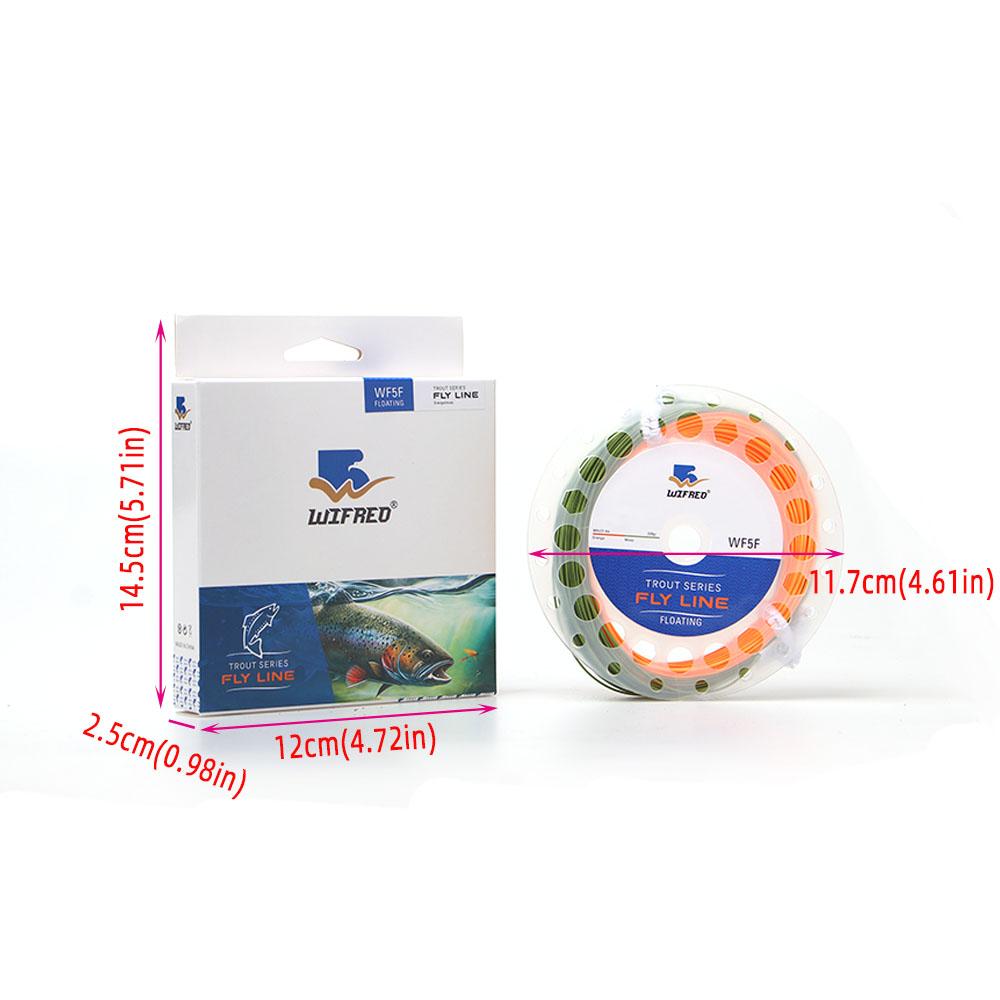 1PC Fly Fishing Line 80FT~100FT Orange/Moss Weight Forward Floating WF1F-WF9F 2 Welded Loops Trout Fly Fishing Tackle Rivers Lakes Streams