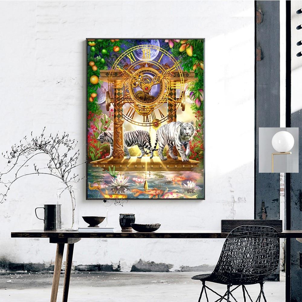 5D DIY Diamond Painting Animal Full Round Tiger Embroidery Sale Picture Rhinestone Diamond