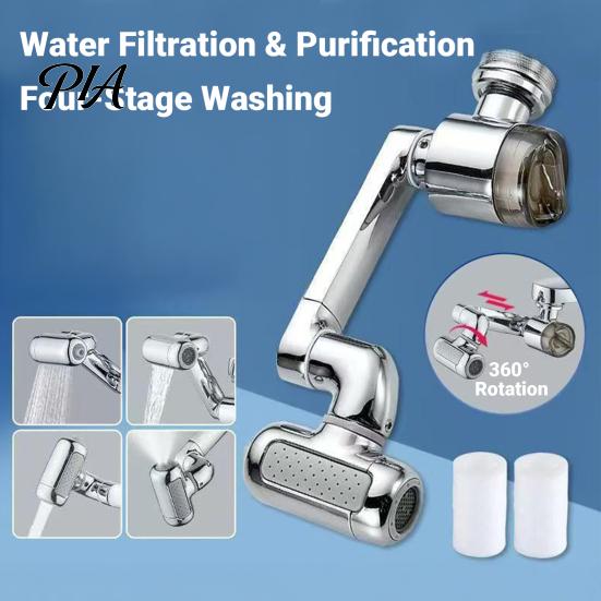 Universal Rotation Faucet Attachment Sink Swivel Extender, Built-in Filtration System And Four Gear Water Outlet, 1040 Kitchen Saving Aerator