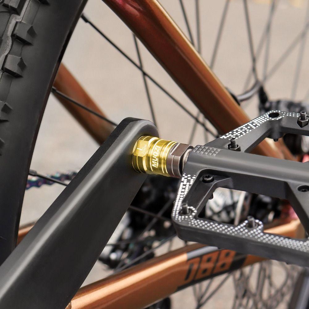 1 Pair Titanium Zinc Zinc Alloy Bike Pedal Axle Extenders 9/16 Bicycle Pedal Extension Bolts Folding Bicycle
