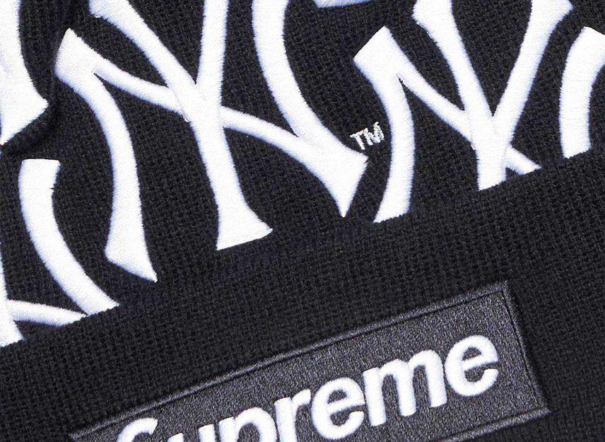 Supreme Шапка New York Yankees New Era с логотипом-коробкой, темно-синяя