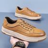 Men's Shoes 2024 New Shoes Low-top Spring and Autumn Retro Casual Leather Shoes Men's Trend Thick Baseplate Shoes