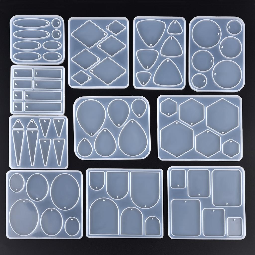 Геометрическая серьга-подвеска, силиконовая форма, круглая форма для эпоксидной смолы для DIY украшения, брелок, ожерелье, подвески, поделки из эпоксидной смолы