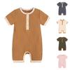 Newborn Summer Romper - Ribbed Short Sleeve Baby Onesie