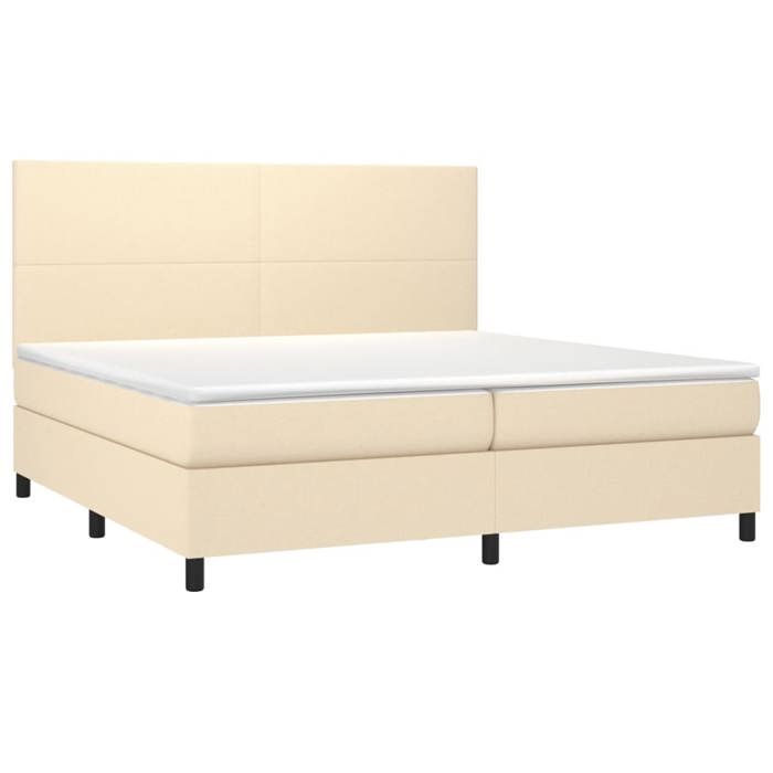Maison Exclusive - Sommier à lattes de lit avec matelas Crème 200x200 cm Tissu