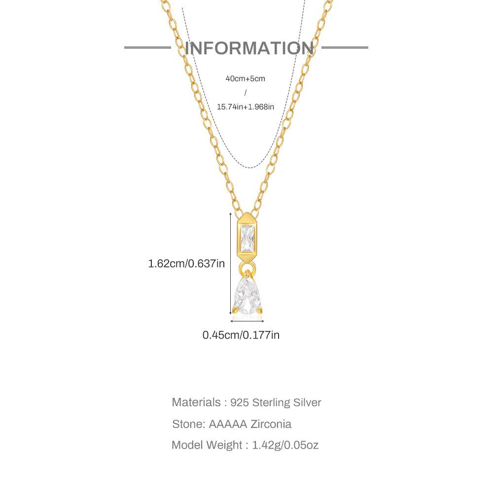 Простое универсальное женское ожерелье-хипстер с подвеской-капелькой из стерлингового серебра S925 с подвеской на ключицу