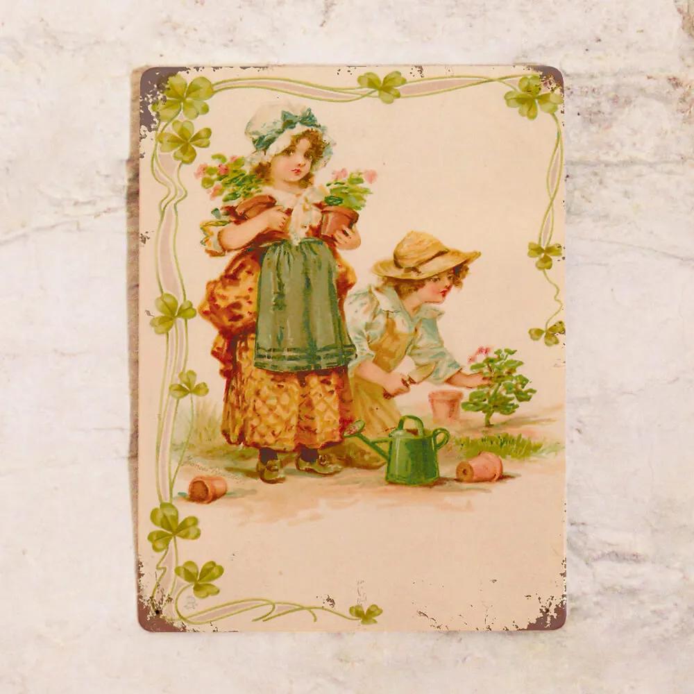 Aluminum Sign Let's Drink Some Tea, Forget The Melancholy!, Metal, 20x30 Cm