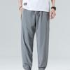 New Ice Silk Summer Thin Design Ties Men's Cropped Pants Casual Pants Loose Sports Pants