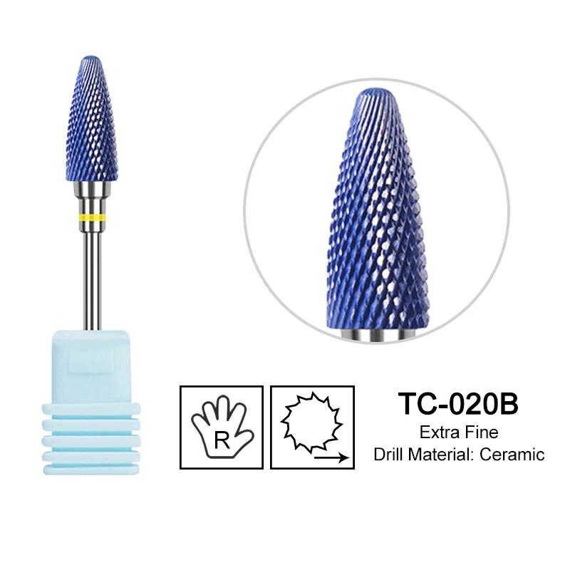 Ceramic Milling Cutter Flame Carbide Nail Drill Bits Pink Gel Remover Electric Machine Drills Polishing Peeling Nails Art Tools
