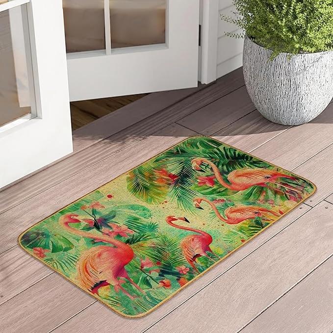 Retro Butterfly Floor Mat Bathroom Door Mat Dirt Resistant and Easy To Maintain Foot Mat
